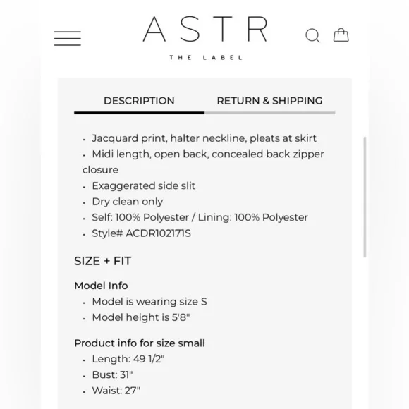 NWT Size S - ASTR The Label Caspia Halter Side-Slit Midi Dress - Picture 7 of 11